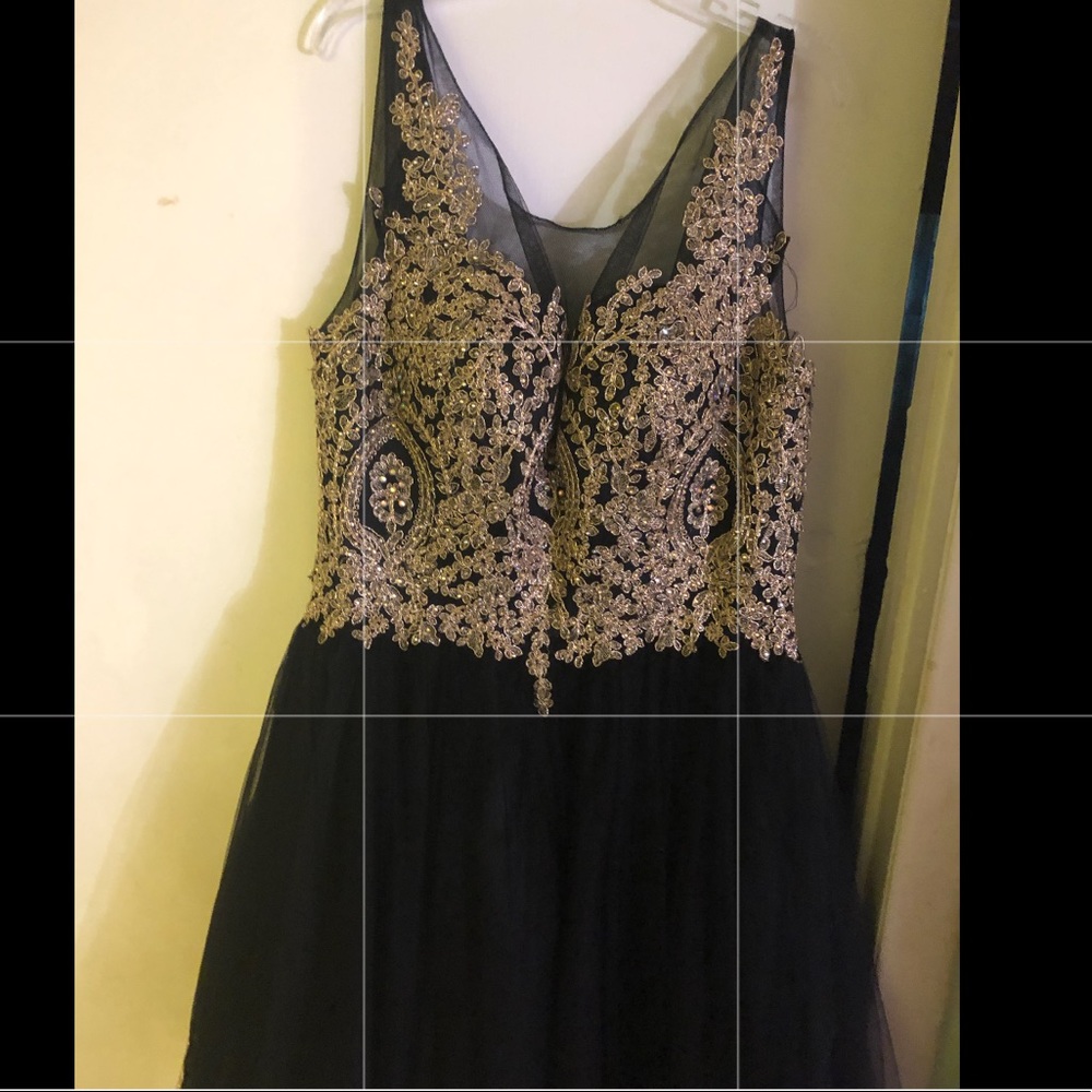 Black gold dress